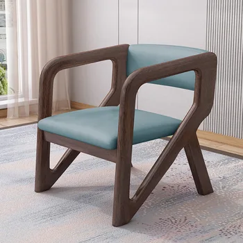 Офисный стул для отдыха из массива грецкого ореха, простой бытовой обеденный стул, детское кресло из массива дерева с китайской спинкой для отеля  4