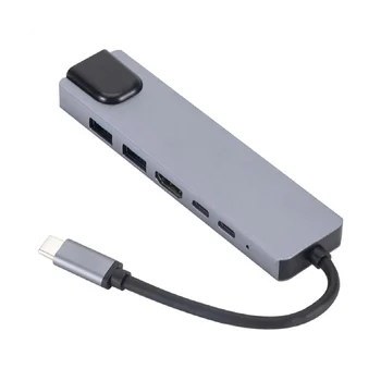 USB3.1 Тип USB-C для HDTV + RJ45 Док-станция 6 в 1 для Nintendo Док-станция концентратор Тип C  5