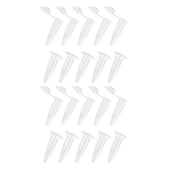 2000шт Мини-центрифужных пробирок объемом 1,5 мл, прозрачные пластиковые Центрифужные флаконы с плоской крышкой-защелкой  2