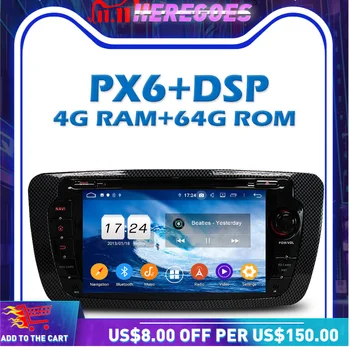 PX6 DSP IPS Android 10,0 64G ROM Автомобильный DVD-плеер GPS Карта Авторадио wifi Bluetooth 5,0 Для SEAT IBIZA 2009 2010 2011 2012 2013  5
