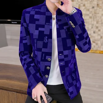 Куртка Zhongshan, мужской блейзер, молодежный приталенный новый мужской модный универсальный топ, повседневный весенне-осенний костюм, трендовый Блейзер  10