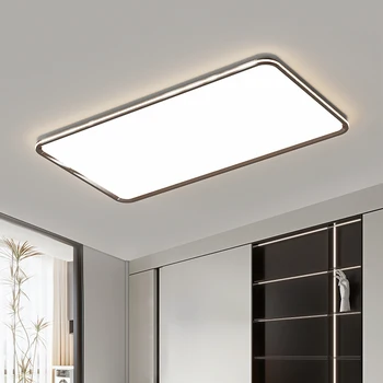 Современные простые люстры для гостиной, супер яркие атмосферные бесшовные потолочные светильники для спальни, лампа для защиты глаз полного спектра  5