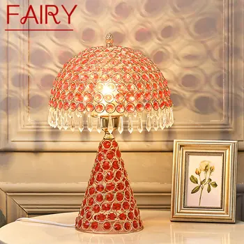 Сказочный Скандинавский Прикроватный столик с хрустальным креативным грибом, светодиодная лампа, стол для дома, украшение свадебной комнаты, Спальня  4