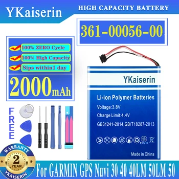 YKaiserin 361-00056-00 2000 мАч Сменный Аккумулятор Для GARMIN GPS Nuvi 30 40 40LM 50LM 50 Аккумулятор + Бесплатные Инструменты  0