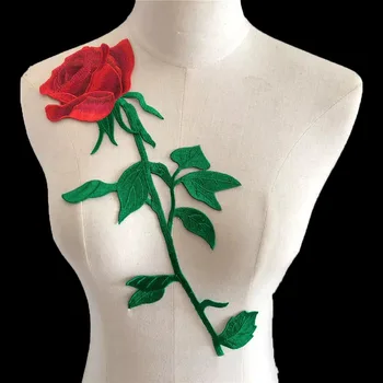 Применение вышивки цветком розы аппликация поддельный воротник одежда для шитья DIY принадлежности для рукоделия материал аксессуары 1 штука для продажи  0