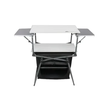 Кухонный походный стол Ozark Trail, серебристый 26,8 ”Ш X 5,5 ”Г В X 19,7 ”В Уличная мебель для кемпинга  5