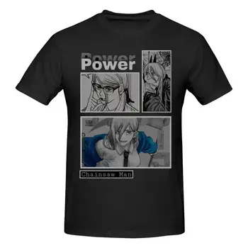 Футболка Chainsaw Man Anime Power, хлопковая мужская футболка с круглым вырезом и коротким рукавом  5