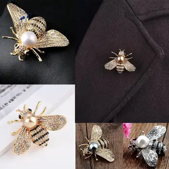 Женская брошь из серии насекомых, изящные броши-пчелки, брошь-булавка со стразами, ювелирные изделия, подарки для девочки  1