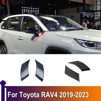 Для Toyota RAV4 RAV 4 2019-2022 2023 Карбоновые Окна A и C стойки Накладка Декоративная Наклейка Аксессуары Для Экстерьера автомобиля  5