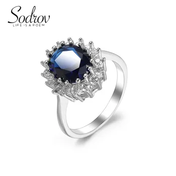 SODROV Classic Сине-фиолетовые ювелирные изделия из циркона, обручальные кольца для женщин, свадебное подарочное кольцо  5