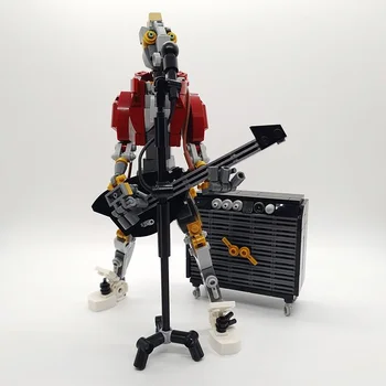 MOC Street Singer Гитарное Выступление Rockerbot Строительные Блоки Модель Гитариста Аудио и Микрофон Рок-группы Bricks Toys  2