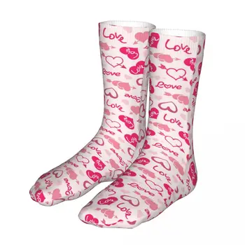 Модные Носки Мужские Женские Crazy Pink Valentines Love Pattern (2) Носки С Графическим Рисунком Весна Лето Осень Зима  5