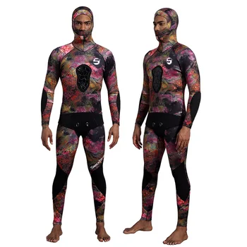 Новый водолазный костюм из хлоропреновой резины толщиной 3 мм со встроенным капюшоном и защитой от проколов, профессиональный водолазный костюм для охоты на рыбу  10