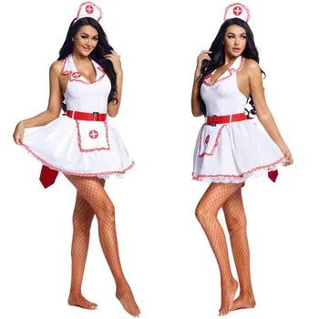 Женские костюмы медсестры, комплект сексуального нижнего белья для взрослых, Клубная вечеринка, ролевые игры, костюм для косплея на тему Хэллоуина  5