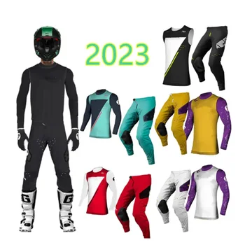 2023 SHIFT MX ZERO Комплект Джерси Для Мотокросса Flo Желтый Черный Комплект Мото Снаряжения Мотоцикл Внедорожная Компрессионная Одежда MX Suit  5