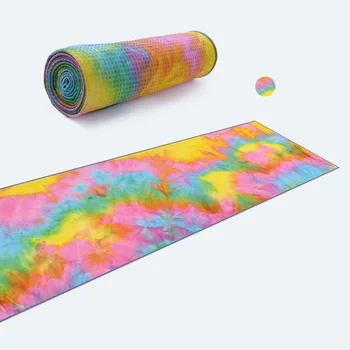 Изготовленный на заказ и оптом коврик для йоги в спортивном зале с принтом в виде галстука-красителя Силиконовый нескользящий коврик для йоги  5