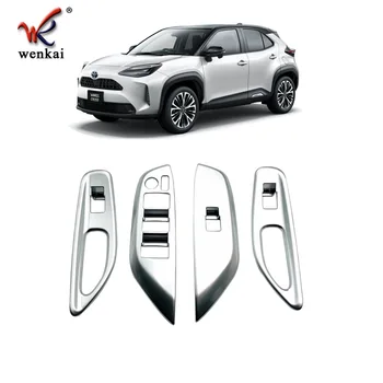 Автомобильные аксессуары для Toyota Yaris Cross 2021 Специальная декоративная рамка для кнопки подъема оконного стекла панели переключения Автомобильные наклейки  5