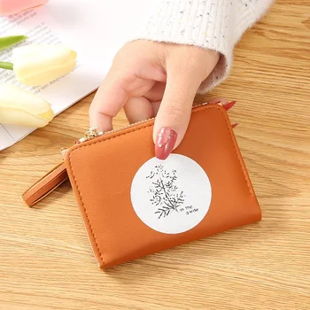 Короткая женская сумочка в корейском стиле, симпатичная студенческая свежая двойная студенческая сумка, простой кошелек для монет с пряжкой из нескольких карт  5