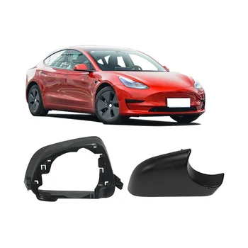 Нижняя крышка зеркала левой и правой боковой двери автомобиля с рамкой черного цвета для Tesla Модель 3 2017-2021  1