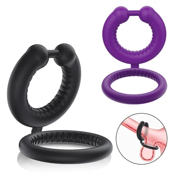 Силиконовое кольцо для члена с задержкой эякуляции для мужчин, секс-шопы, кольца для пениса для эрекции, секс-игрушки для взрослых мужчин, товары  5