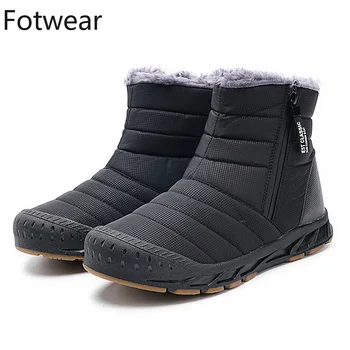 зимние мужские зимние ботинки, ботильоны большого размера 46, botas hombre, теплые плюшевые уличные мужские кроссовки на длинном меху, повседневная обувь, нескользящие длинные ботинки  5