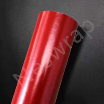 Высококачественная перламутровая металлическая красная виниловая оберточная пленка без пузырьков воздуха Фольга для обертывания автомобиля Наклейка для обертывания автомобиля Гарантия качества 5 м 10 м 18 м  5