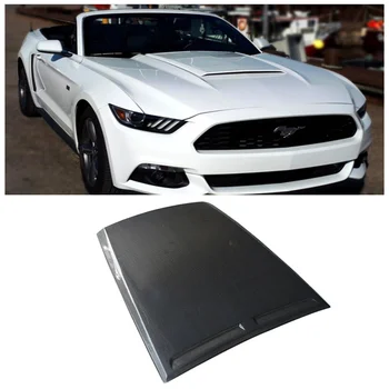 Для Ford Mustang 2015 2016 2017 Высококачественный ABS Черный и карбоновый передний бампер, Вентиляционное отверстие капота двигателя, Спойлер, Декоративная крышка  2