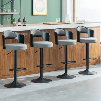 Кухонные барные стулья из массива дерева в скандинавском стиле, Домашние, Квартирные, поворотные барные стулья, Простые Высокие табуреты на балконе кафе, Т  1