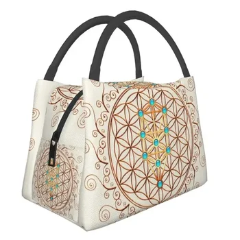 Женская сумка с изоляцией Flower Of Life, герметичная Сефирот, Сакральная Геометрия, Мандала, термохолодильник, сумка для ланча  5