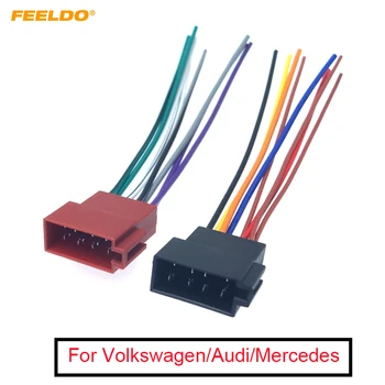 FEELDO 1 шт. автомобильный радиоприемник Аудио 8-контактный жгут проводов для Volkswagen/Audi/Mercedes, подключаемый к CD-радиоприемнику, Монтажный провод-адаптер  5