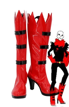 Игра Underfell Papyrus Red Косплей Ботинки Обувь на высоком каблуке на заказ Косплей обувь для вечеринки в честь Хэллоуина  5
