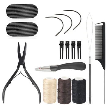 Набор инструментов для наращивания волос, Набор плоскогубцев для наращивания, Полиэфирная нить, Рыхлитель швов, петля для укладки волос, гребень для волос в хвосте  5