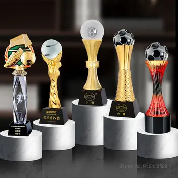 Индивидуальный хрустальный трофей, спортивные соревнования, баскетбол, футбол, волейбол, Бейсбол, настольный теннис, металлический трофей  5