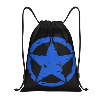 Американская армейская тактическая сумка со звездой в стиле милитари на шнурке, женская мужская портативная спортивная сумка для спортзала, рюкзаки для хранения покупок  5