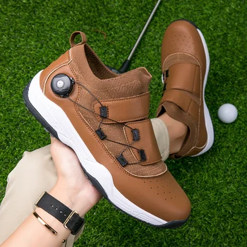 Женская обувь для гольфа, Мужские нескользящие кроссовки для гольфа, Дышащая спортивная обувь для тренировок по гольфу, обувь для гольфистов без шипов  5