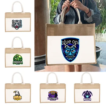Джутовая сумка, льняная сумка через плечо, сумки Teamlogo, льняные сумки, женские сумки для покупок, ламинированные сумки, дизайнерские сумки-тоут  5