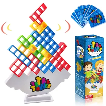 Игрушки для балансировки Tetra Tower, настольные игры для детей и взрослых, строительные блоки для игры в баланс, идеально подходящие для семейных игр, вечеринок  3