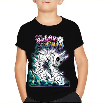 Футболка Game The Battle Cats, футболка Banban Garden с круглым вырезом, футболки с героями мультфильмов, детская футболка с аниме, летняя одежда Camiseta  4