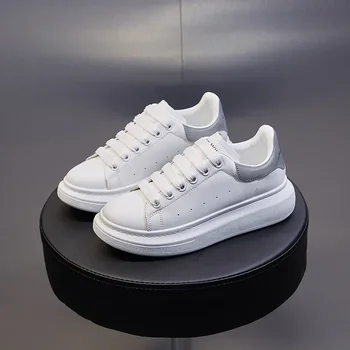 Белая женская обувь; Коллекция 2024 года; Летние Дышащие Модные Кроссовки На платформе; Женская Спортивная обувь на плоской подошве; Женская Повседневная обувь; Zapatillas Muje  3
