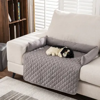 Тканевый противоскользящий чехол для дивана Предотвращает скольжение дивана С нескользящим чехлом Водонепроницаемый матрас для кровати для собак  5
