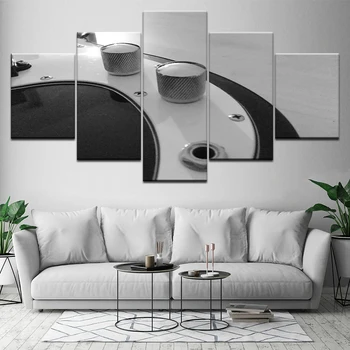 Черно-белые минималистичные абстрактные Обои из 5 частей HD Art Canvas Print современный Плакат Модульная художественная живопись для  4