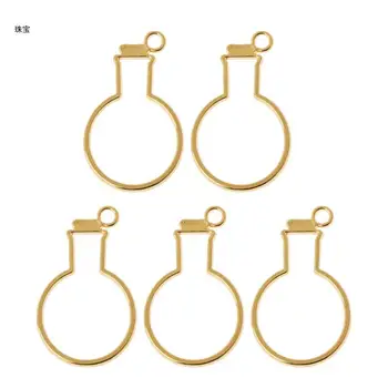 X5QE золотистого цвета Элегантные булавки для лацканов, браслет, подвесная лампа, бутылки, булавки для лацканов, подвеска для подарков влюбленной паре  5
