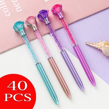 40ШТ Канцелярская шариковая ручка Cute Sweet Lovely Pretty Diamond Забавные ручки  5