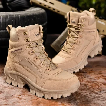 Новые ботинки Мужские Военные спецподразделения, боевая обувь для пустыни, мужские уличные охотничьи походные походные ботинки, мужские тактические ботинки, рабочая обувь  5