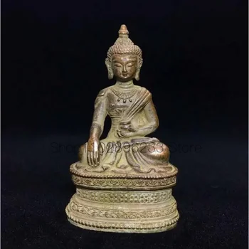 Красивый Старый Тибет Тибетский бронзовый буддизм Статуя Будды Изгнание нечистой силы мир богатство  5