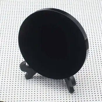 8 см 100% натуральный черный камень обсидиан, круглый диск, круглая пластина, зеркало фэншуй для домашнего и офисного декора, 1 шт.  0