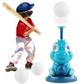 Детская Питчинговая Машина Blue Dinosaur Shaped Baseball Popper Бейсбольный Метатель Fun Indoor Outdoor Портативная Бейсбольная Машина Для  5