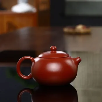 Исинский фиолетовый глиняный горшок Большой красный халат с отверстием для шарика большой емкости Xishi горшок Кунг-фу чайник чайный набор ручной работы  3