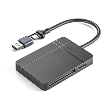 4 В 1 USB3.0 USB C Устройство чтения карт памяти SDTFMSCF Compact Card Adapter  10