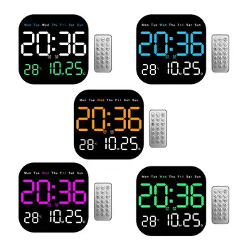 Цифровой будильник Настольные часы с 10-уровневой регулировкой яркости, календарные часы  3